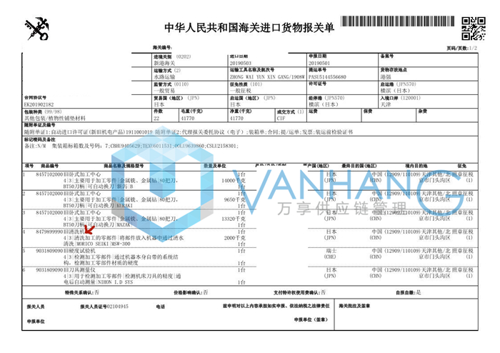 天津港舊清洗機進口清關(guān)代理